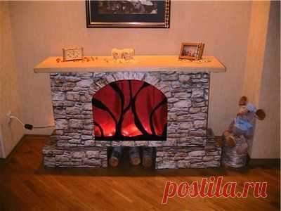 Камин из картона: фото, видео инструкция своими руками