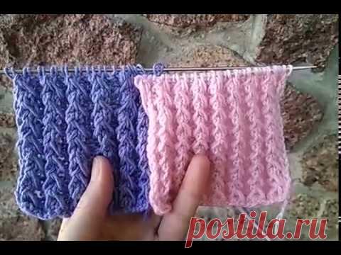МК для новичков по вязанию спицами рельефной и эластичной резинки.
