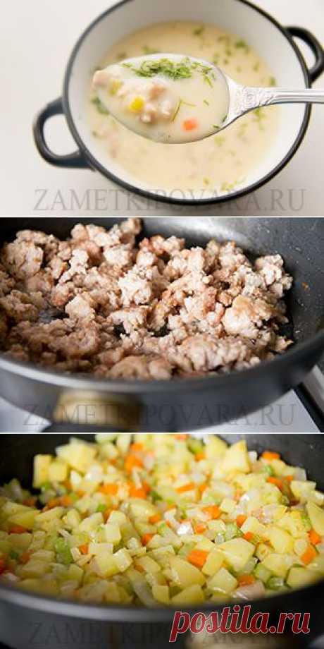 Суп с плавленным сыром, мясным фаршем и овощами | Простые кулинарные рецепты с фотографиями
