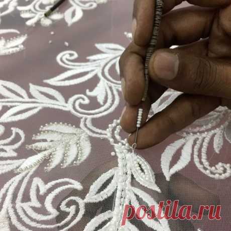 Back to bridal | #handembroidery #tambour #beading #couturedress #couture #details #inthemaking #embroidery #design #atelier #broderie #bordado #ricami #artisan #madebyhand #luxury #bespoke #madetomeasure #dressmaking #oneofakind #ethicallymade #bridetobe #wedding #style #craftsmanship