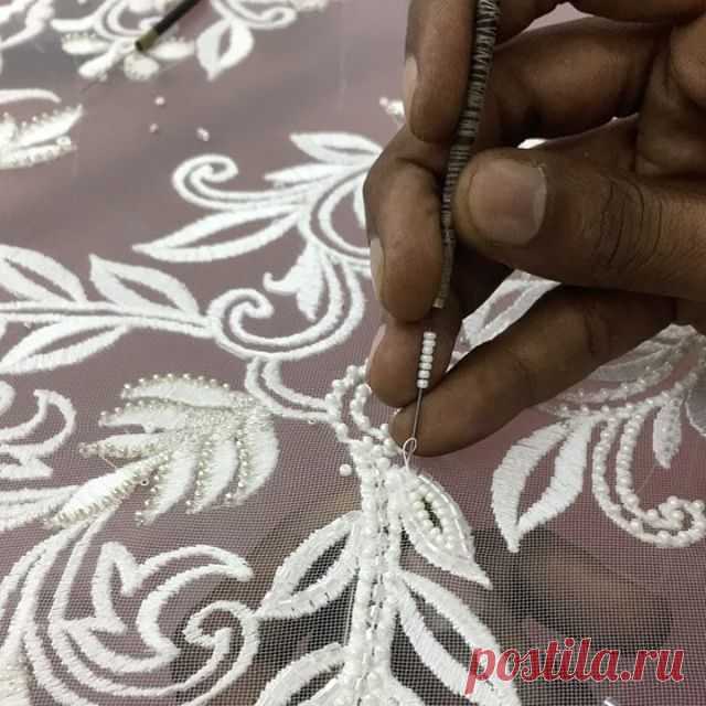 Back to bridal | #handembroidery #tambour #beading #couturedress #couture #details #inthemaking #embroidery #design #atelier #broderie #bordado #ricami #artisan #madebyhand #luxury #bespoke #madetomeasure #dressmaking #oneofakind #ethicallymade #bridetobe #wedding #style #craftsmanship