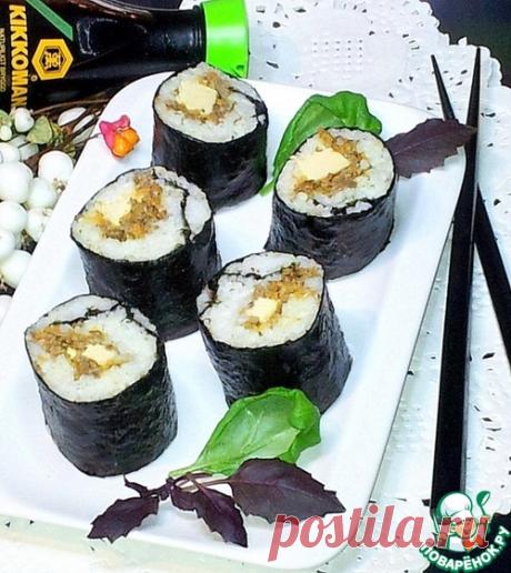 Суши с грибами и курицей – кулинарный рецепт
