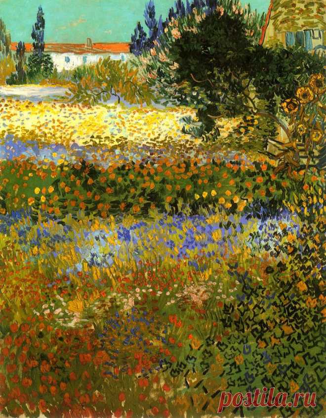 "Flowering Garden" van gogh | Watercolor ideas