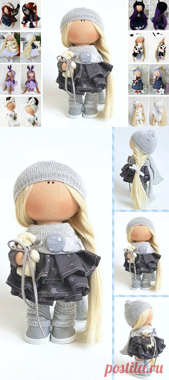 Bambole Textile Doll Tilda Doll Handmade Doll Muñecas Gray