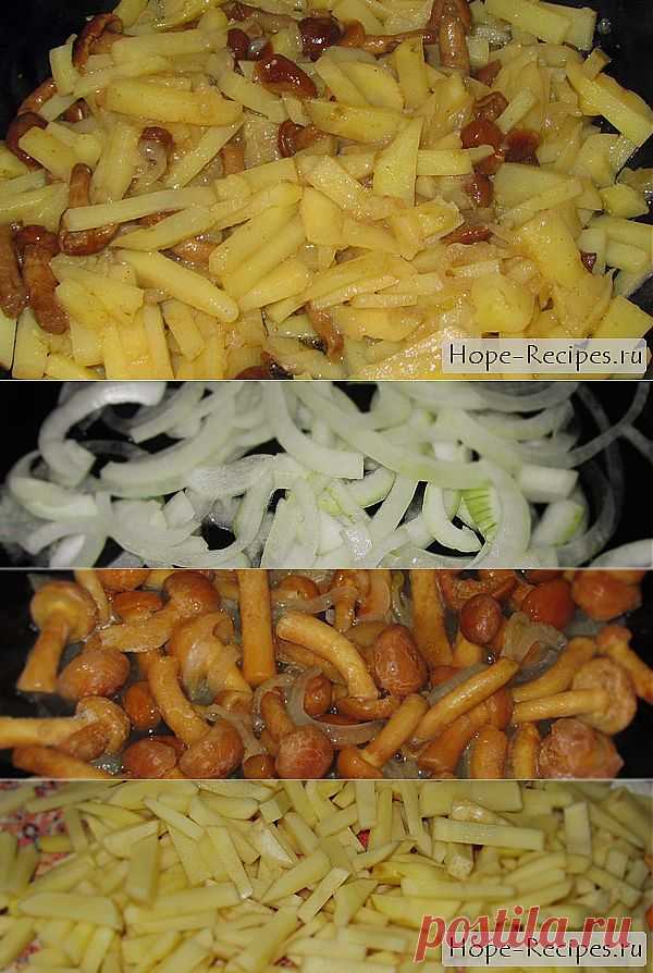 Опята жареные с картошкой и луком (рецепт + фотографии) © Кулинарный блог #Рецепты Надежды