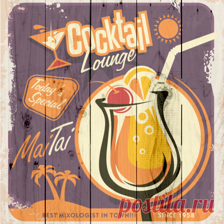 Картина &quot;Mai Tai&quot; по цене от 3500 руб. Размеры: 40x40 см, 60x60 см, 90x90 см, 120x120 см, 150x150 см, 180x180 см. Срок изготовления: 2-3 дня.