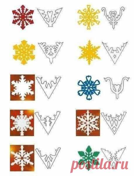 Снежинки из бумаги шаблоны для вырезания - 50 штук!