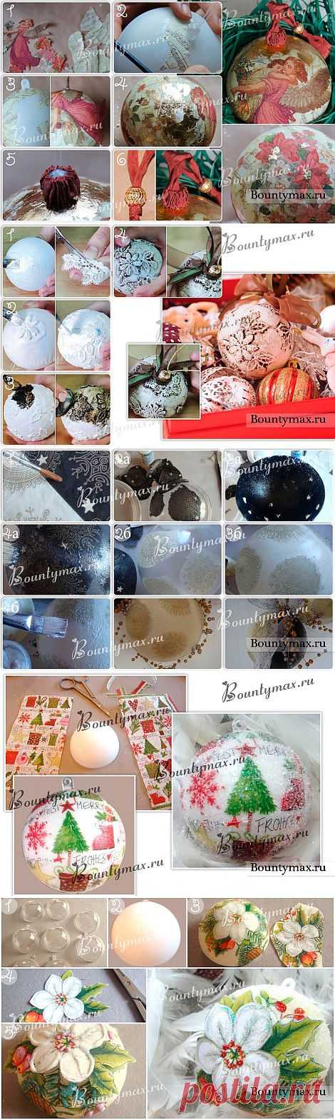 Декупаж новогодних шаров - это очень красиво!