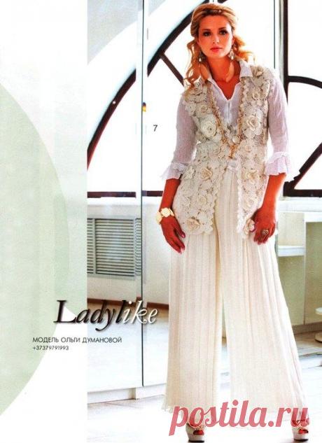 НАРЯДНЫЙ ЦВЕТОЧНЫЙ ЖИЛЕТ ИЗ АНГОРЫ.