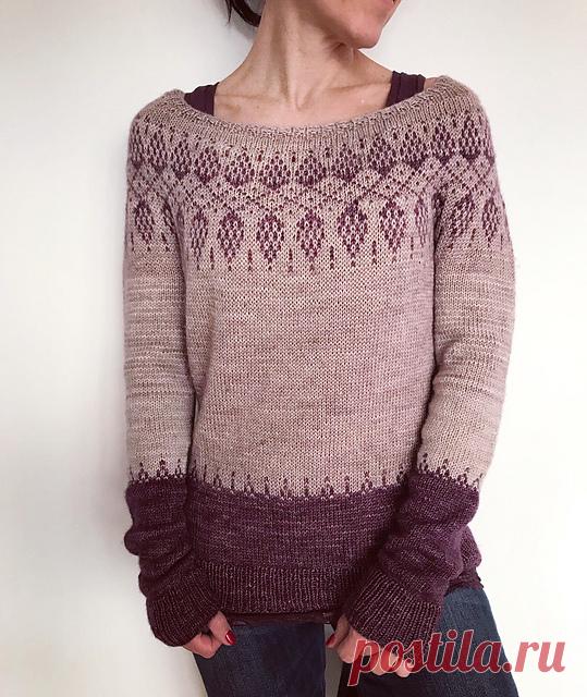 Вдохновляемся и вяжем: круговая вязаная кокетка с жаккардовым орнаментом – Ярмарка Мастеров