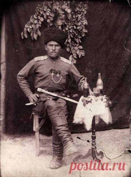 Георгиевский кавалер, терский казак М. А. Белоусов. / Историческая справка
