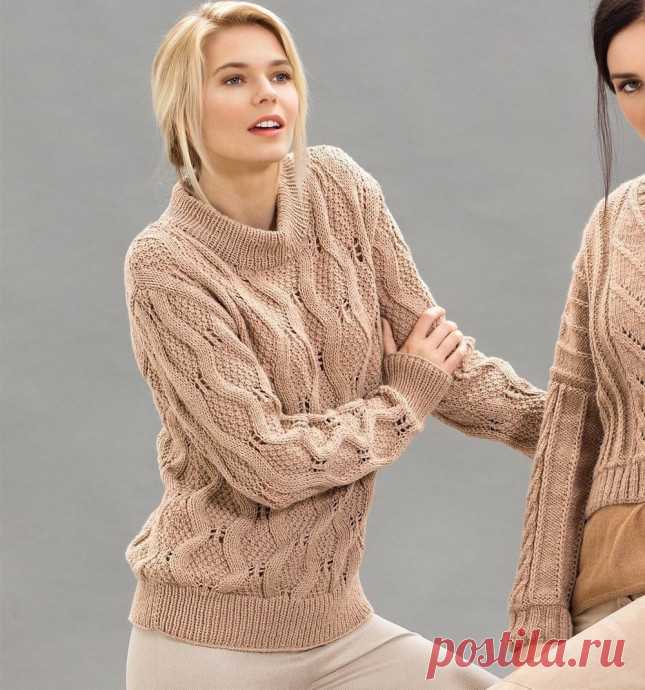 Джемпер с узором из ромбов