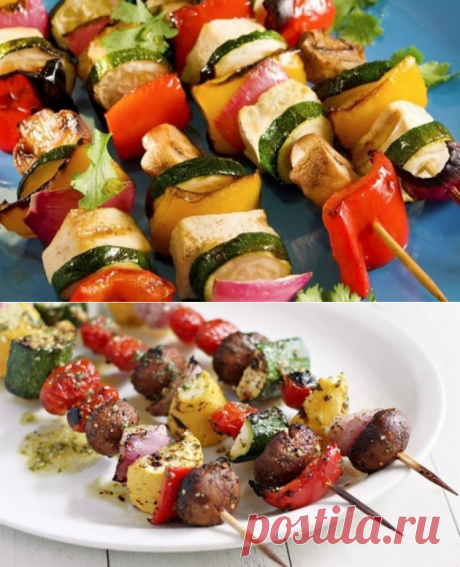 Шашлык из овощей в духовке / Простые рецепты