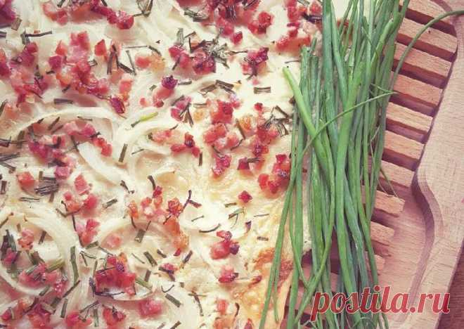 Фламмкухен или луковый пирог - пошаговый рецепт с фото. Автор рецепта Yulia Stoppel . - Cookpad