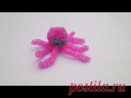 ▶ Объемный осьминог, на обычном станке, Радужки Rainbow Loom - YouTube