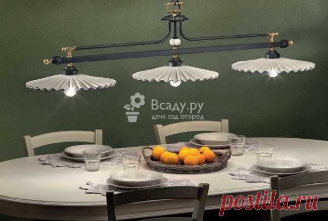 Выбор стильной люстры и светильника для кухни