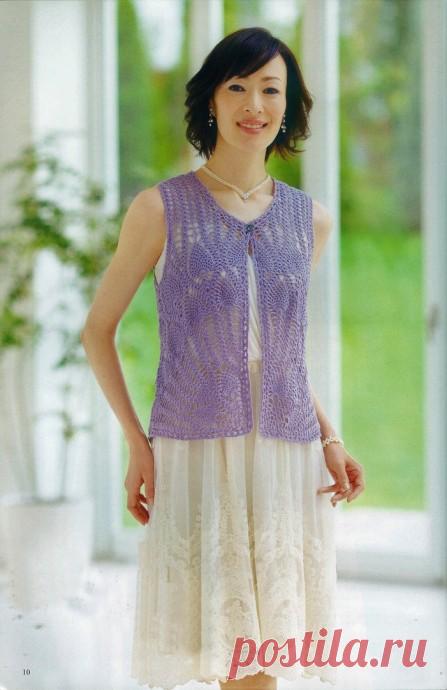 Ажурный жилет крючком