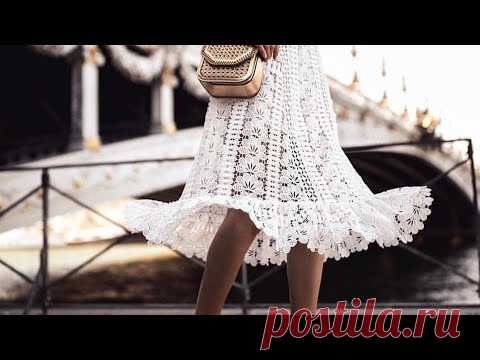 Ленточное кружево. Подборка схем для юбки.🌻🌻🌻