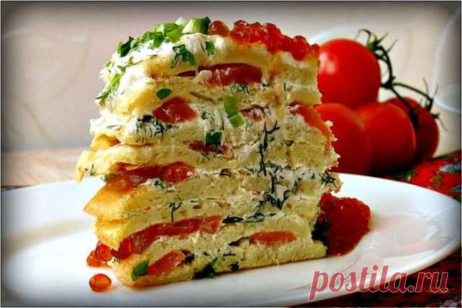 (+1) тема - Блинный торт с семгой и зеленью | ВКУСНО ПОЕДИМ!