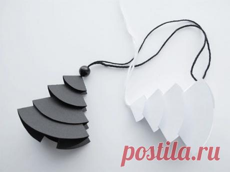 Стильные елочки из бумаги