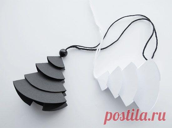 Стильные елочки из бумаги