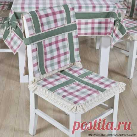 Сшить скатерть и чехлы на стулья (кухня,столовая)