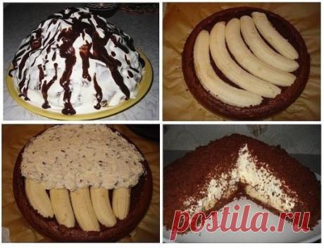 ВКУСНЕЙШИЙ ТОРТИК "НОРКА КРОТА" 
Такой тортик готовится быстро, очень вкусный, особенно для тех, кто любит бананы. Попробуйте приготовить!
Ингредиенты: 
тесто: 
-0,5 банки сгущенки 
-1 стакан сахара 
-пакетик разрыхлителя (либо 1 ложечка соды) 
-2 яйца 
-4-5 столовых ложек какао 
-1 стакан сметаны 
-1,5 стакана муки 
крем: 
-0,5 л.сливок 33-35% жирности, 
-сахарная пудра по вкусу 
-пакетик закрепителя для сливок (если вы уверены в сливках, что они хорошие и не опадут - то не надо его добавлять
