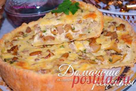Открытый пирог с лисичками