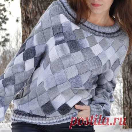 Женский свитер в технике энтерлак - Klubok.ru.com