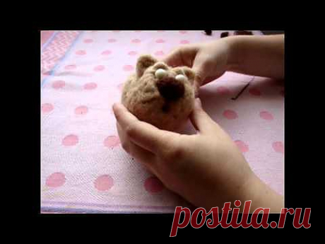 Видео мастер-класс по сухому валянию игрушки - Кот Бакс - YouTube