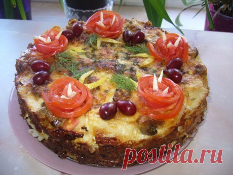 Картофельный пирог с грибами