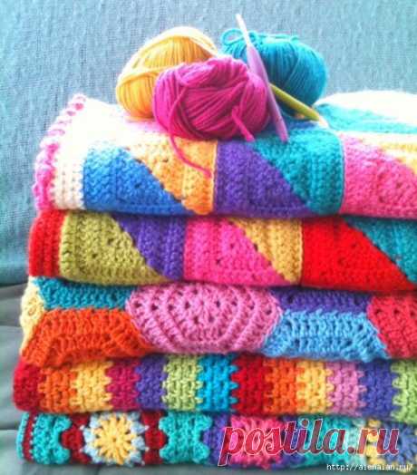 Пледы из мотивов. Много идей.... / Handmade / КРЮЧОК_Мотивы / Pinme.ru / Tatjana Avdeeva