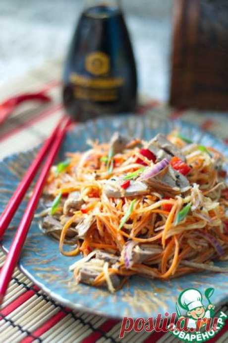 Салат из куриных сердечек.
