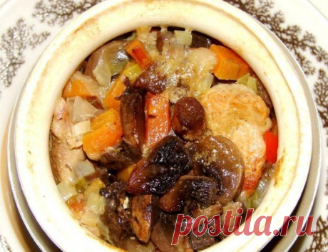 Жаркое в горшочках с грибами и говядиной рецепт с фото пошагово - 1000.menu