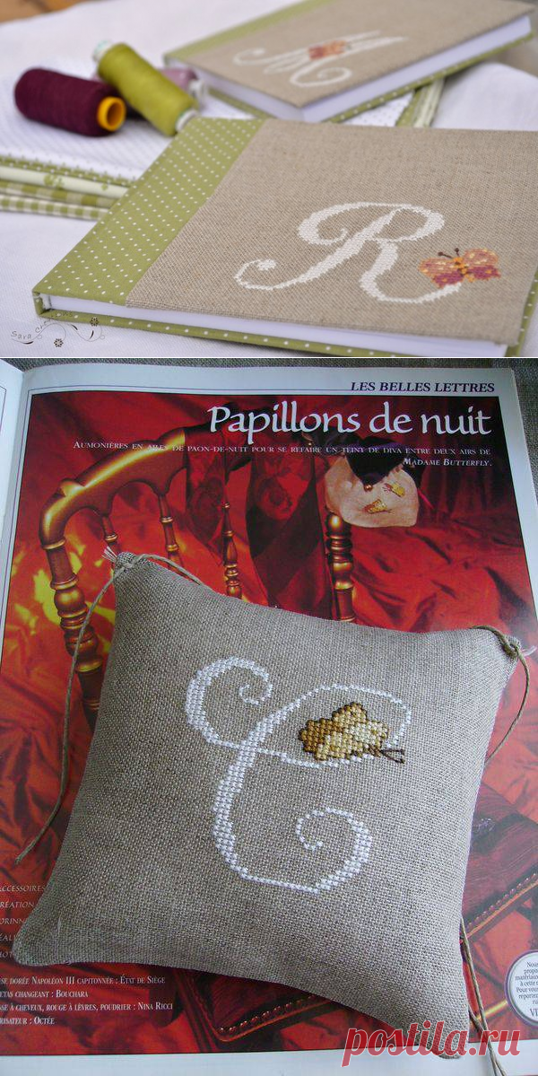 Алфавит с бабочками, вышивка из журнала DFEA.