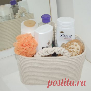 Корзинка для хранения из шнура своими руками | Своими руками