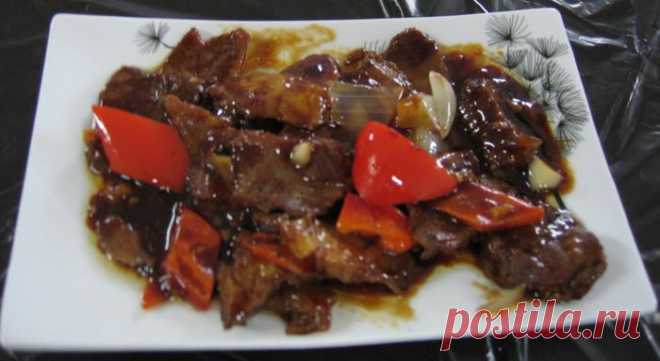 Говядина в соевом соусе.