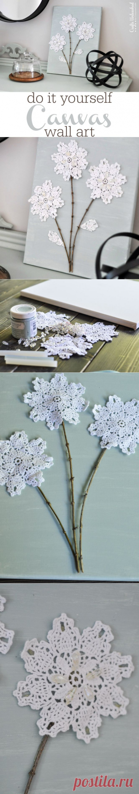 DIY Canvas Wall Art: Shabby Chic Flowers - Crafts Unleashed