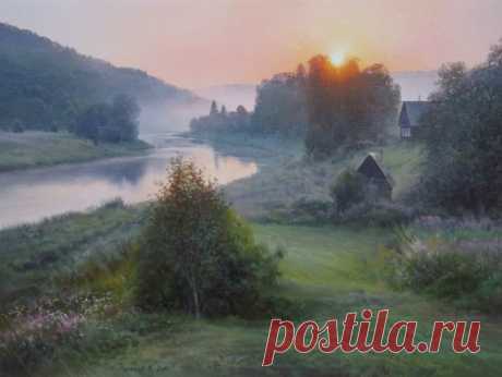 Туман над речкой - картина В.Н.Палачева