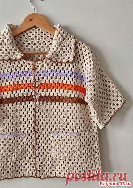 Стильный жакет или рубашка простым узором - Вязание - Страна Мам