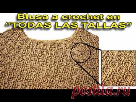 Tutorial a crochet o ganchillo blusa para fiesta fácil y rápido paso a paso
