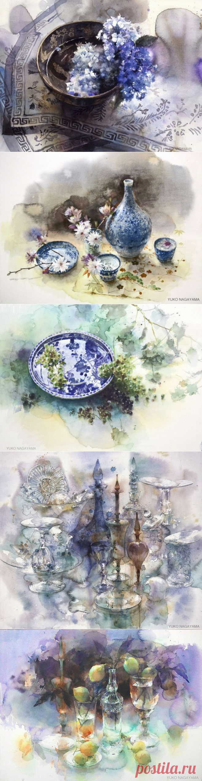 Цветочные акварели Yuko Nagayama, Япония .
