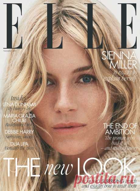 Сиенна Миллер на обложке журнала ELLE UK, 2019