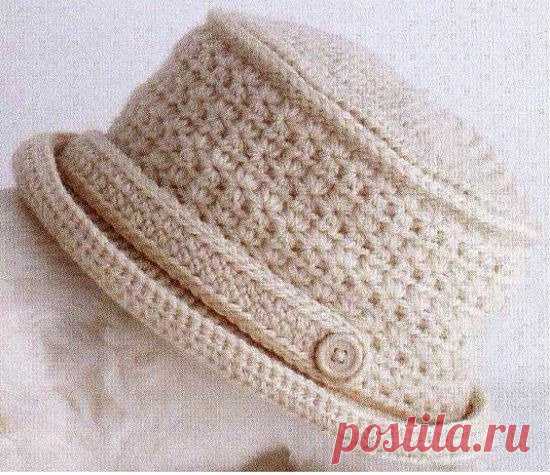 Шляпка крючком.