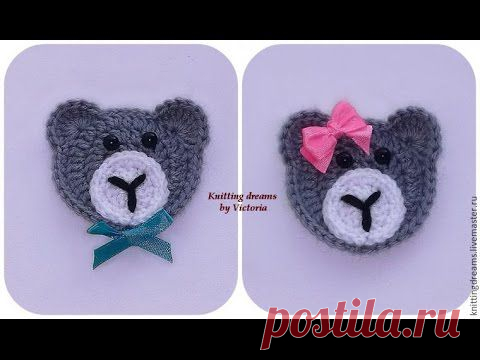 Аппликация крючком. Мишка. Мастер-класс. | razpetelka.ru