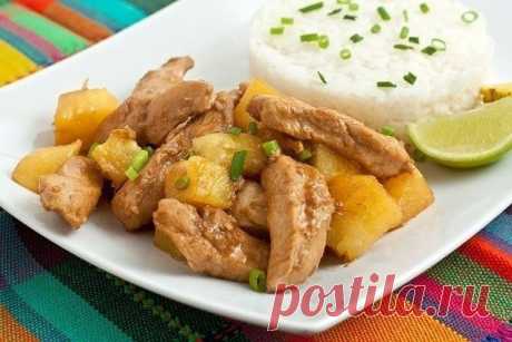 Курица карри с ананасами