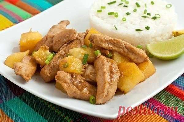Курица карри с ананасами