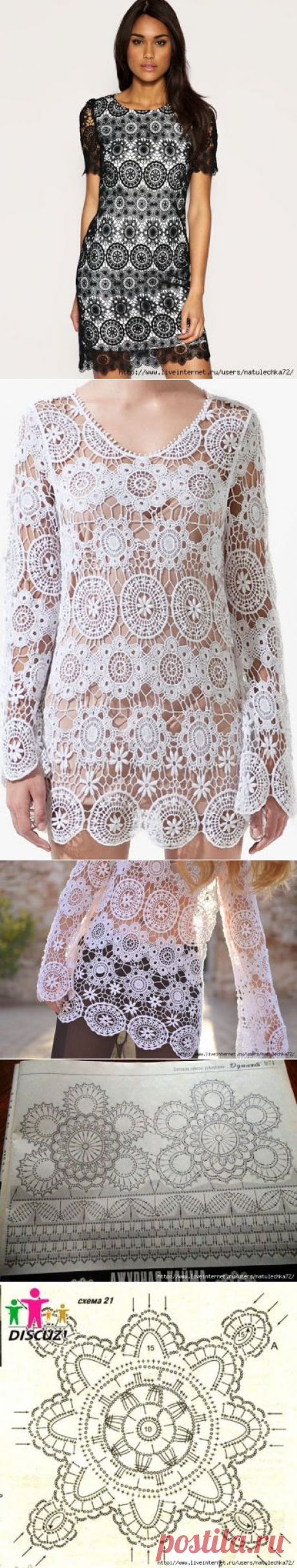 Тонкие фактуры-нежные ажуры.Туника от Zara &amp; платье от O