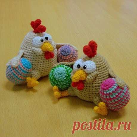 Пасхальная курочка с яйцом | Амигуруми