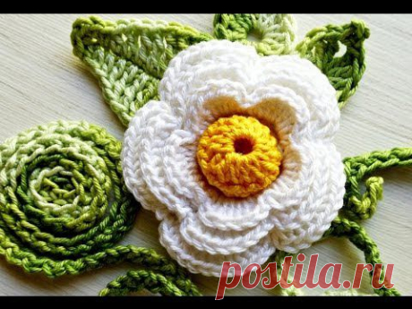 CROCHÊ FLOR 070 ROSA BRANCA - YouTube